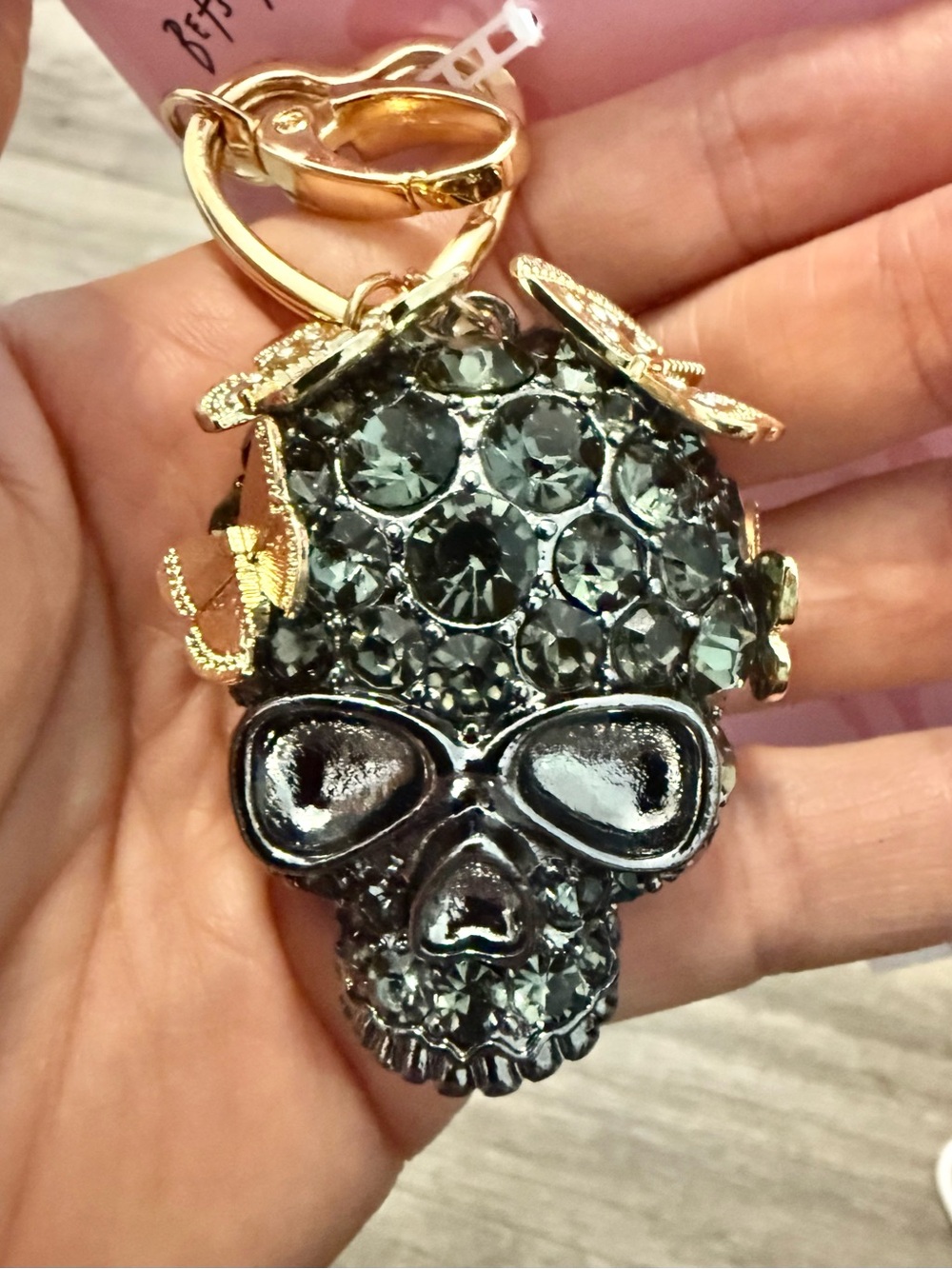 FREE FREE Betsey Johnson Skull Key & Card Holder Charm with a $300 price.